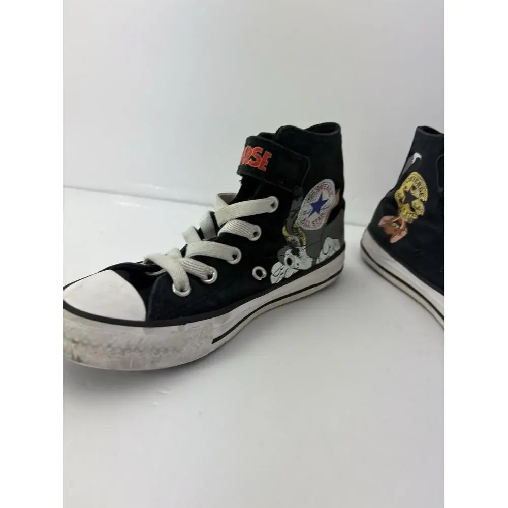 Converse x Tom and Jerry Chuck Taylor All Star HI Black youth Shoes Is 12.5